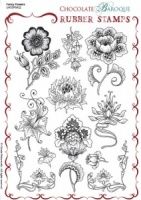 Fancy Flowers Rubber stamp sheet - A5